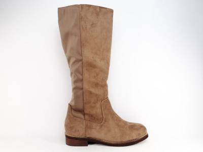 Botte grande taille femme mollet large confort destockage ANDRES MACHADO AM4185 taupe