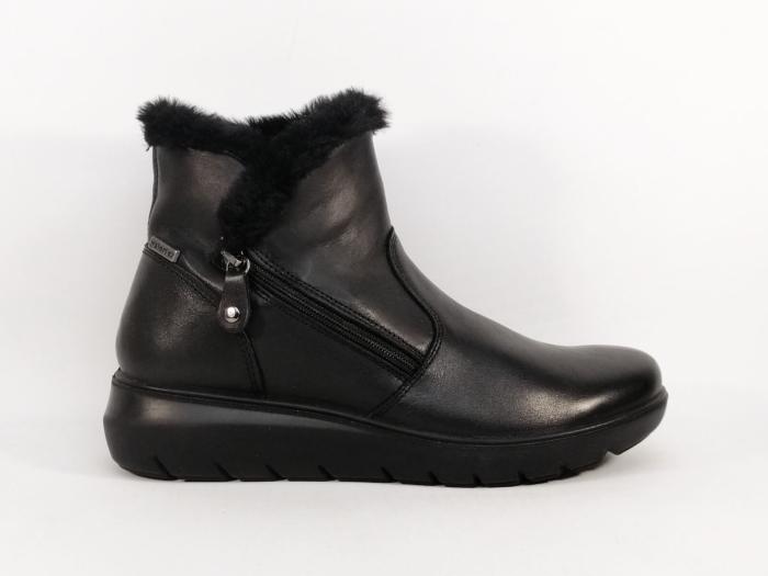 Bottines fourrées femme cuir noir waterproof confortables grand froid destockage IMAC 455870