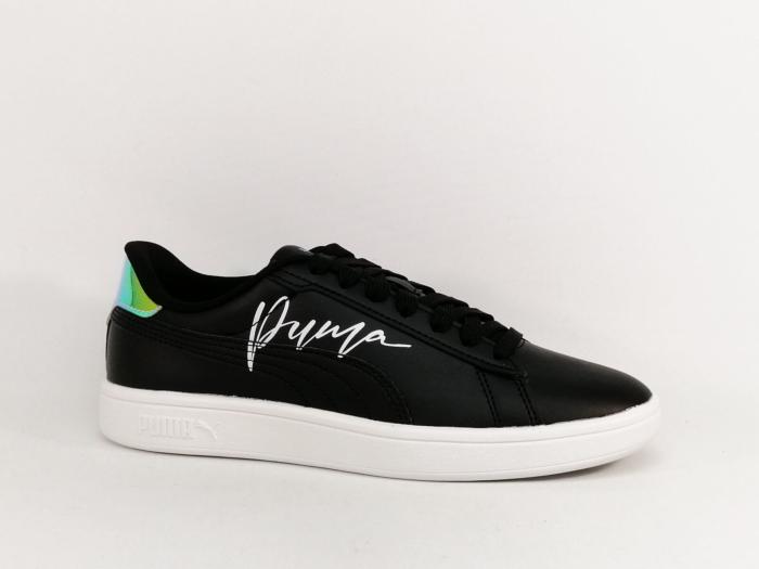 Basket PUMA femme tendance noire confortable en destockage à pas cher smash 3.0