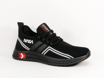 Sneakers noir homme toile tendance destockage NASA gns 3033  pas cher
