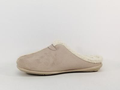 Chaussons mules fourrées femme CHIC & RELAX rabizo ecru confortable et de qualité