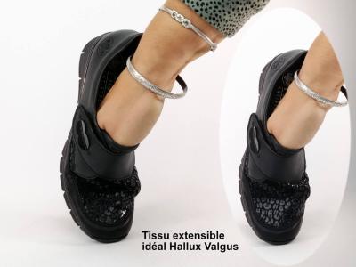 Chaussure hallux valgus femme pieds sensibles et larges RIEKER 537C0 cuir souple