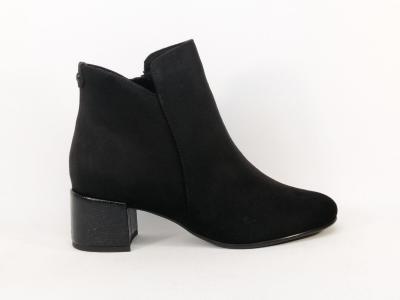 Bottines noires femme  talon chic et confortable TAMARIS 25354 suedine  pas cher