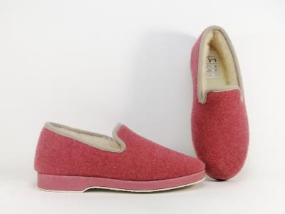 Chausson charentaise femme grande taille fourr laine SOCA 2520 rose fresa - Fabrication Espagne