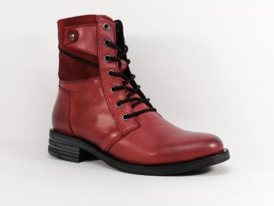 Bottine femme cuir souple rouge confortable ORLAND 24149 fabrication Portugal