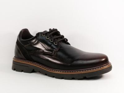 Chaussures de travail homme confortable résistante en cuir marron solide ORLAND 24123