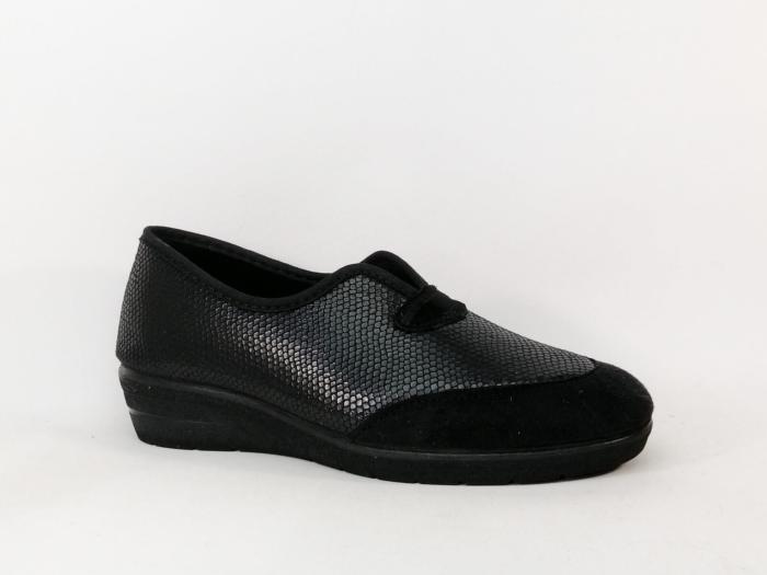 Pantoufle femme compensée noire tendance à pas cher ZEL'S 3221 souple