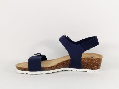 Sandale compensée femme semelle confort cuir marine à pas cher destockage MORAN'S jouty