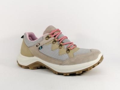 Chaussure randonne femme confortable lgre souple cuir beige destockage IMAC 356758