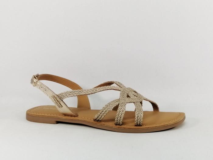 Sandale femme destockage TROPEZIENNES chomy à pas cher chic en cuir or