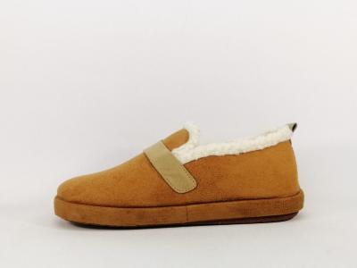 Pantoufles femme originales et confortables camel fourrées OUF! tiche chausson de qualité