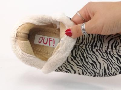 Chaussons montants femme tendance velours zebre original OUF ! mazard