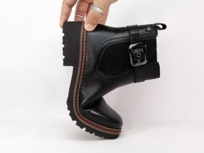 Bottines noires femme à talon cuir souple confortable tendance destockage CARMELA 162491 à pas cher