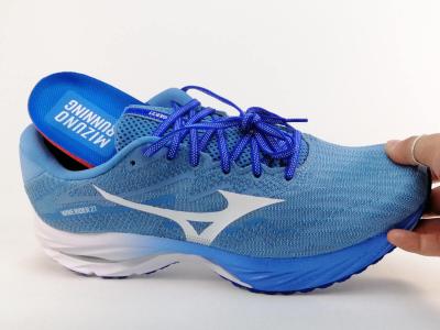Chaussures running homme destockage MIZUNO wave rider bleu confortable à pas cher