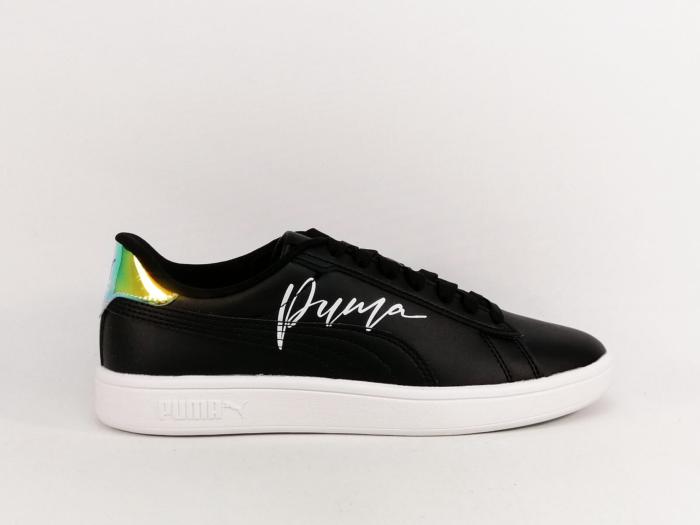 Basket PUMA femme tendance noire confortable en destockage à pas cher smash 3.0