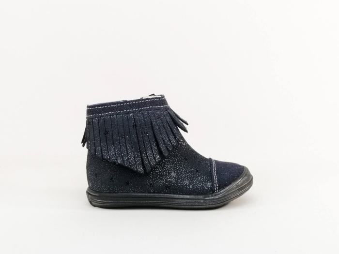 Bottine fille bébé cuir souple marine destockage BELLAMY vue fabrication FRANCE