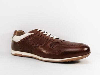 Basket homme grande pointure en cuir marron destockage JOSEF SEIBEL colby 01 cognac  pas cher 