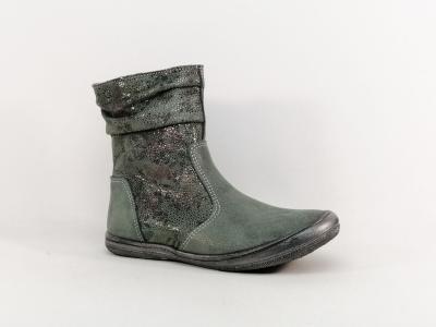 Botte fille cuir souple destockage BELLAMY nievre  pas cher confortable gris