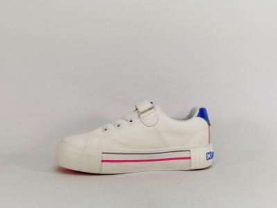 Basket fille tendance blanche scratch et élastique destockage KAPPA logo tudy à pas cher