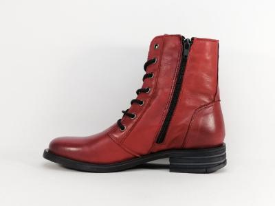 Bottine femme cuir souple rouge confortable ORLAND 24149 fabrication Portugal