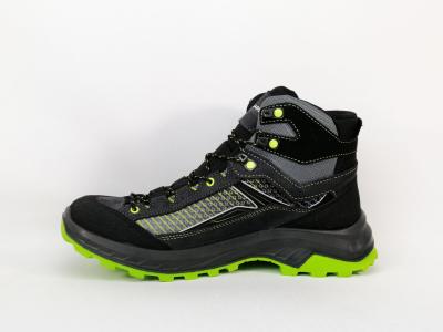 Chaussures randonnée homme imperméable montante cuir noir vert destockage GARSPORT mikeno mid
