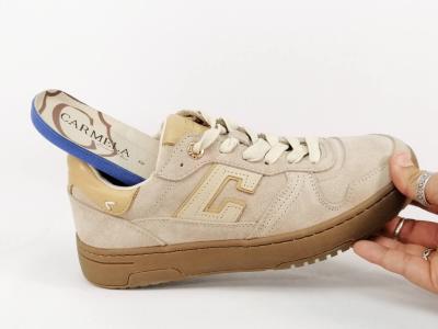 Basket de ville femme chic cuir beige confortable destockage CARMELA 161806 à pas cher