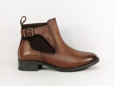 Bottine marron femme cuir souple confortable chic MORAN'S tralia tendance