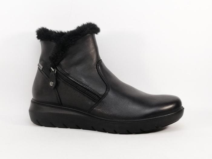 Bottines fourrées femme cuir noir waterproof confortables grand froid destockage IMAC 455870