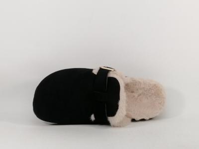 Sabot fourré femme chaud noir tendance à pas cher CHIC SHOES R116