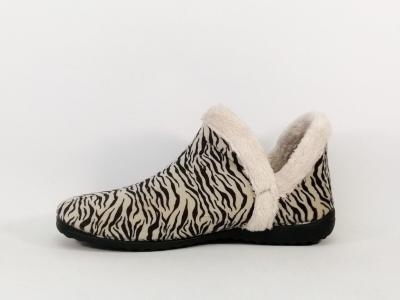 Chaussons montants femme tendance velours zebre original OUF ! mazard