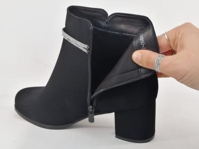 Bottine noire femme grande taille à talon chic tendance CINK ME DM850-2