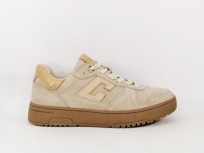 Basket de ville femme chic cuir beige confortable destockage CARMELA 161806 à pas cher