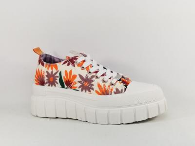 Basket colorée femme originale confortable tendance destockage REFRESH 170746 fleuris