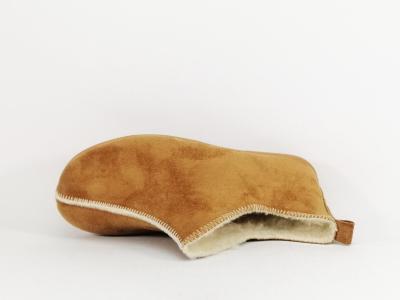 Pantoufle fourrée femme hiver velours camel confortable CHIC & RELAX OUF diego