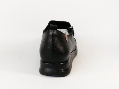 Chaussure femme confortable sans lacets cuir souple noir VALERIA'S 9505