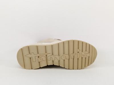 Sneakers destockage TAMARIS 23709 cuir beige blanc chic et confortable