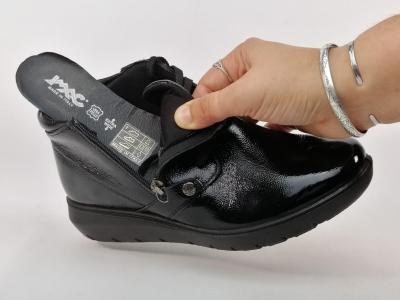 Chaussures confort femme pieds sensibles et larges cuir souple noir vernis destockage IMAC 455860