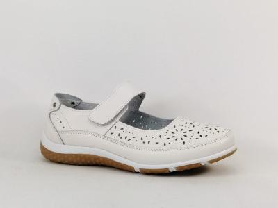 Babies femme cuir blanc souple et confort MORAN'S vemas à pas cher