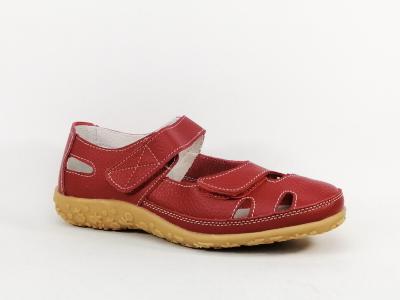 Babies femme cuir rouge souple et confortable  pas cher SUREDELLE 7995 pieds sensibles