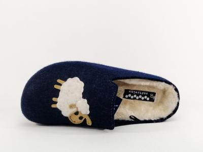 Pantoufles femme originales mouton fourrées à pas cher SUPREMO SOFTRELAX 7420990505 marine