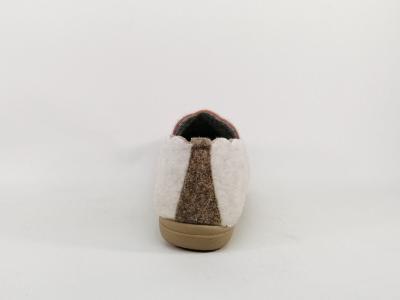 Chausson femme élégant et chic, feutre souple gris clair SOCA 0332 tostado - fabrication Espagne