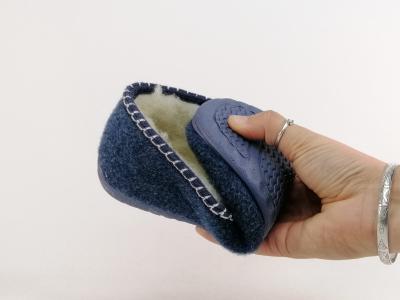 Pantoufle chaude femme fourrée laine SOCA 0340-940 bleu fabrication Espagne !