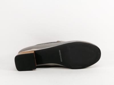 Mocassin femme grande taille argent chic à talon destockage ANDRES MACHADO AM6009 à pas cher
