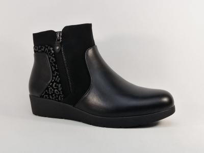 Bottine grande taille femme  pas cher noire compense CINK ME DM378-3