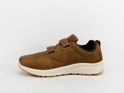 Basket à scratch homme pas cher camel tendance ROUTE 66 poe pieds larges