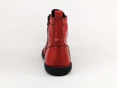 Bottine femme cuir souple rouge confortable et légère MORAN'S galisa - Fabrication Europe