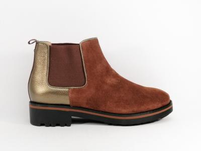 Bottine chelsea femme cuir terracotta en destockage KARSTON onkix à pas cher