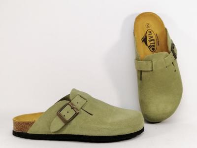 Sabot femme cuir confort vert semelle à mémoire de forme PLAKTON blogg tendance