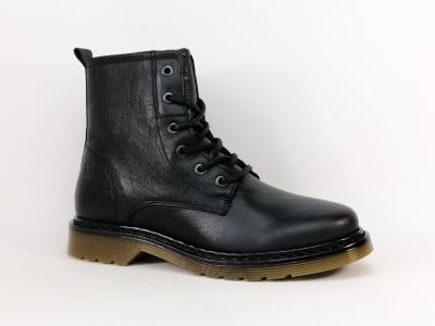 Boots femme cuir souple noir tendance et confortable style rangers MORAN'S crystalo