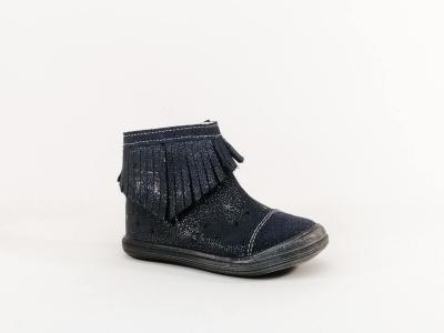 Bottine fille bb cuir souple marine destockage BELLAMY vue fabrication FRANCE